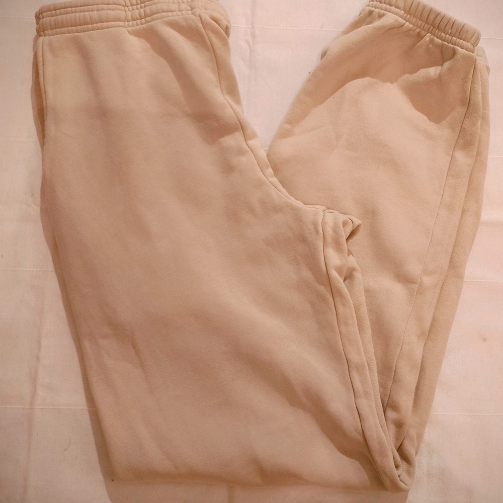 Los Angeles Apparel Men's Cream Cotton SweatpantsUS Men S /Women M